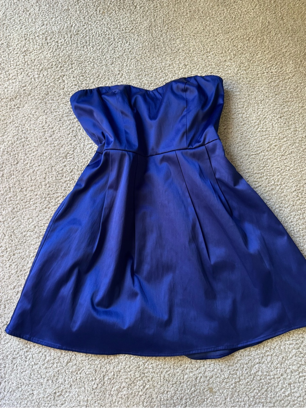 Vintage Forever 21 royal blue Strapless A-Line Dress sexy y2k 2000s midi